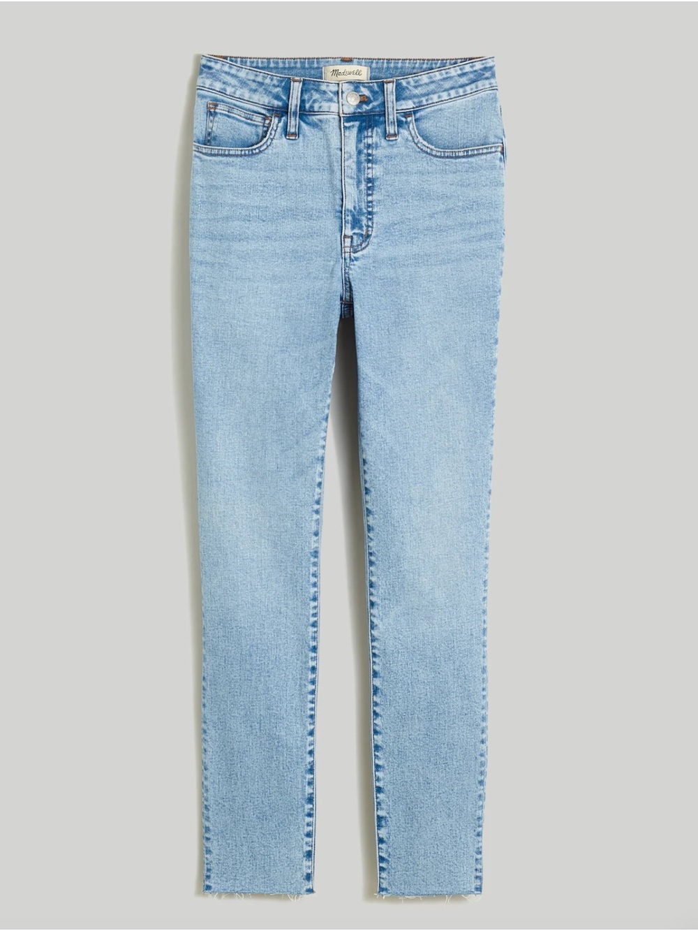 NWT Madewell Curvy Roadtripper Skinny Jean with raw hem, Bruening Wash (size 28)